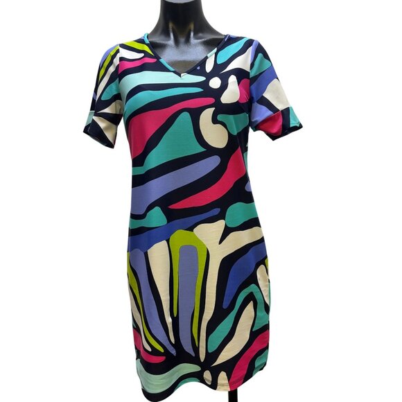 Jude Connally Abstract Print Dress XS Multicolor - Picture 1 of 4